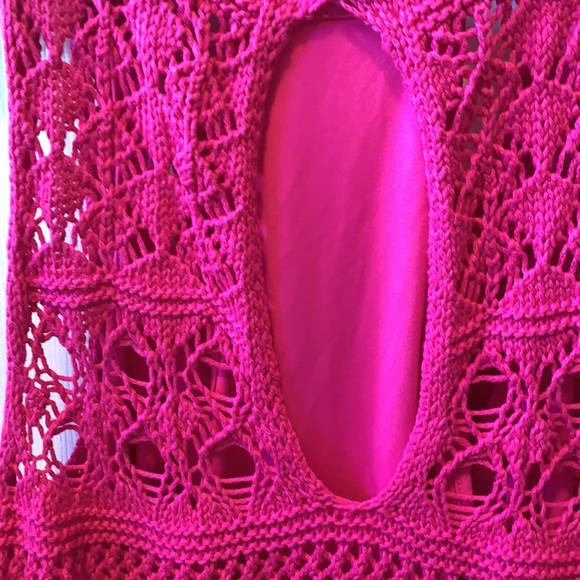 Pink sleeveless knit top w/tank top. Large. NWOT - Picture 5 of 8